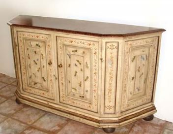 COUNTRY FRENCH STYLE PAINT DECORATED SIDEBOARD BUFFET